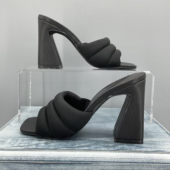 NEW Open Edit Women’s Sheena Puffy Strap Sandals Black Size 5M - Picture 1 of 10